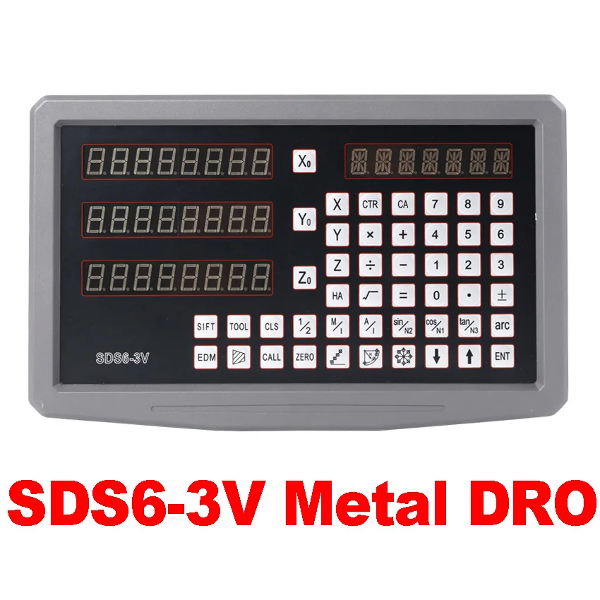 سينو YHSINO SDS6-2V SDS6-3V Dro شاشة القراءة الرقمية 5U TTL غلاف حديد مضاد للتدخل