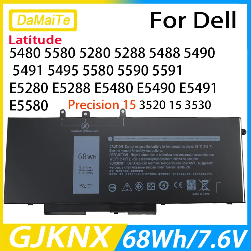 bateria damaite gjknx para dell latitude 5480 5580 5590 5490 5280 5288 5488 5591 5495 e5480 e5580 e5490 e5590 m3520 m3530 01