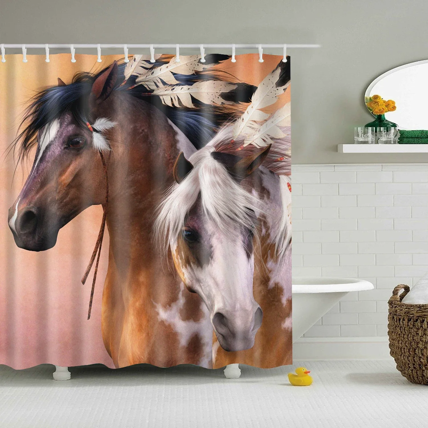 Boho Wild Animal Shower Curtain Set Black White Zebra Colorful Mandala Elephant Butterfly Floral Rainbow Zebra Flower Elephant P