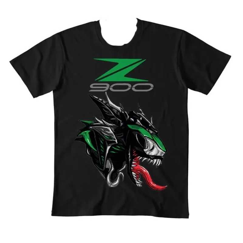 Kawasaki Z900animal دراجة نارية نمط ثلاثية الأبعاد مطبوعة جولة الرقبة قصيرة الأكمام تنفس التجفيف السريع فضفاضة ومريحة تي شيرت