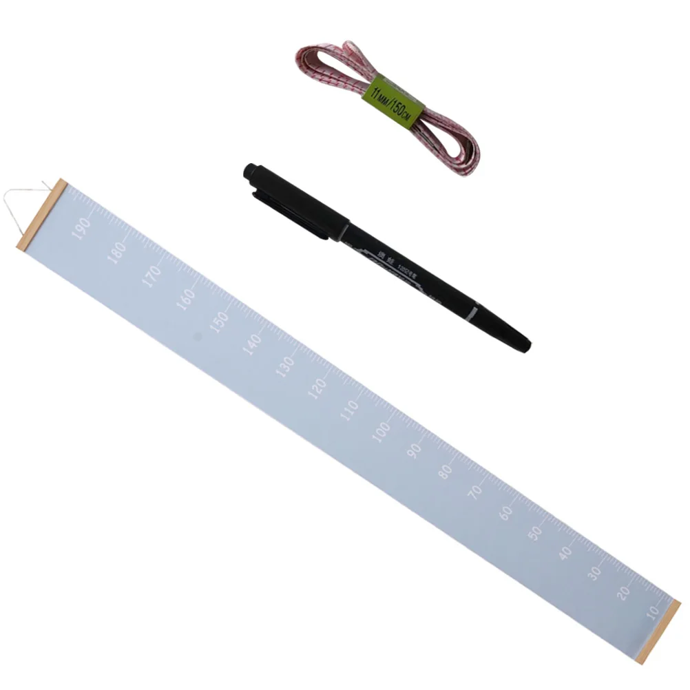 

1Set Wooden Canvas Height Chart Wall Hanging Growth Measurement for Kids Room Decor No Fading Durable Growth Chart