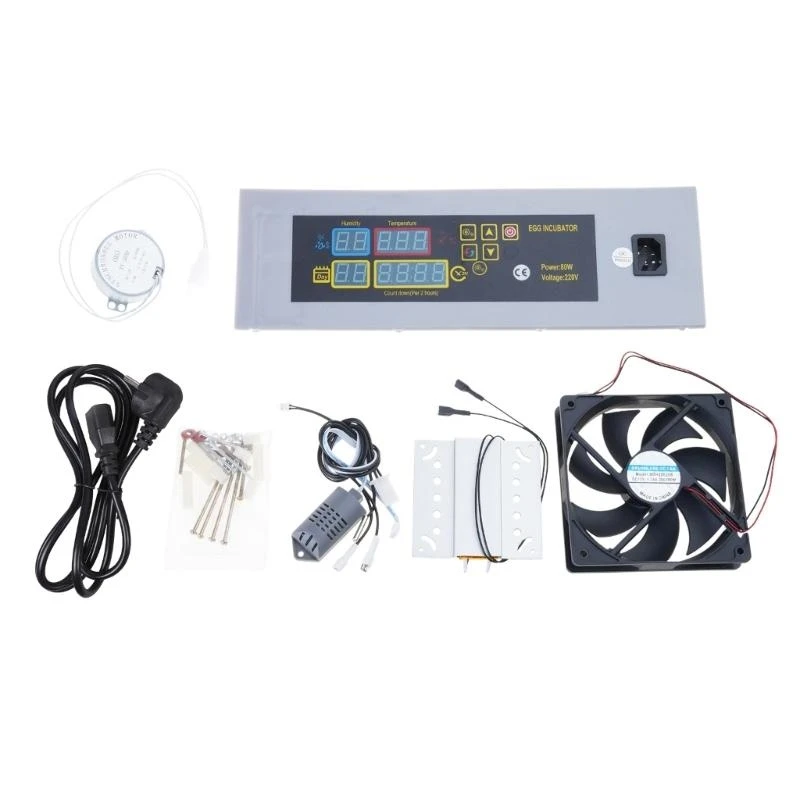 Suku Cadang Inkubator Telur Otomatis UK/EU/AU DIY Model Baru Inkubator Telur Ayam Pengontrol Suhu dengan Sensor Kipas