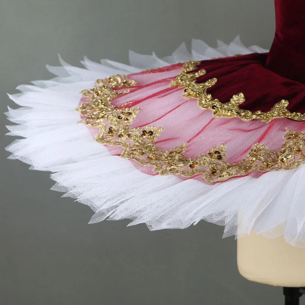 Children Professional Ballet Tutu For Kids Girls Red Swan Lake Ballet Dance Clothes Adult Pancake Ballerina Figure Skating Dress