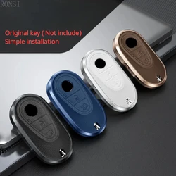 Alloy Leather Car Key Case Cover Shell Fob For Mercedes Benz W223 Class S300 S350 S450 S500 C300 C200 C260 Styling Accessories