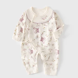 Baby Girl Rompers Long Sleeve Cotton Floral Newborn Clothes Spring Autumn 0 6 Months Hospital Baby Girl Jumpsuit