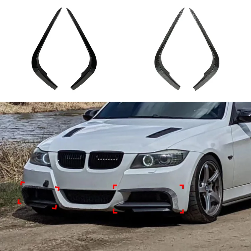 

For BMW 3 Series E90 E91 M Sport 2005-2008 Front Wind Blade Exterior Gloss Black