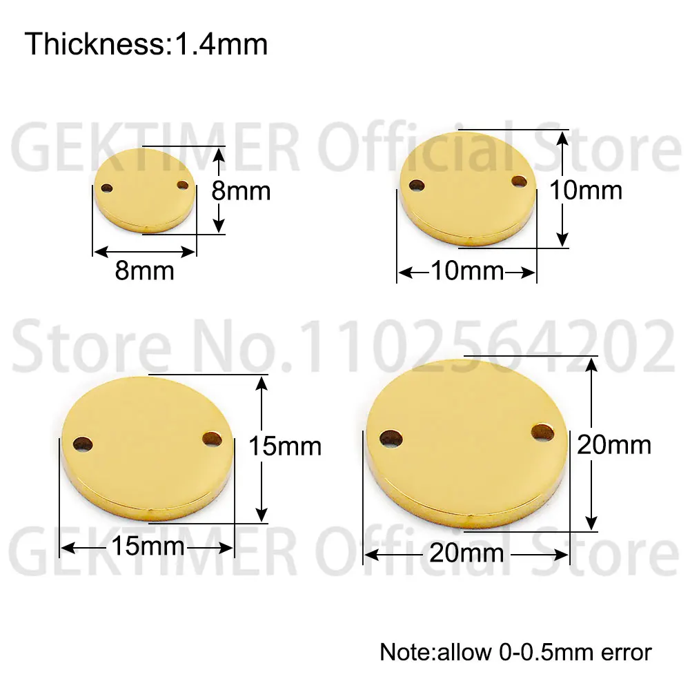 Wholesale 20PCS Stainless steel Round Blank Tags Personalized Pet Collar Pendants Customizable Laser Tags For Bracelet