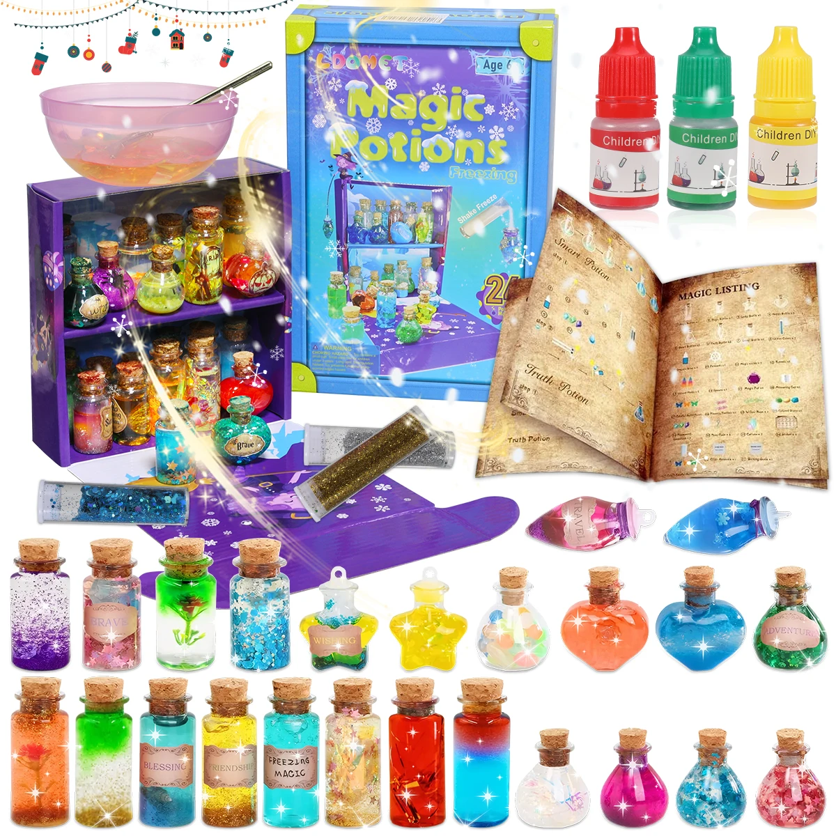 Fairy Magic Potions Kit Hexe leuchtender Zaubertrank für Kinder DIY handgemachtes Spielzeug für Mädchen Küche chemische Experimente DIY handgefertigt