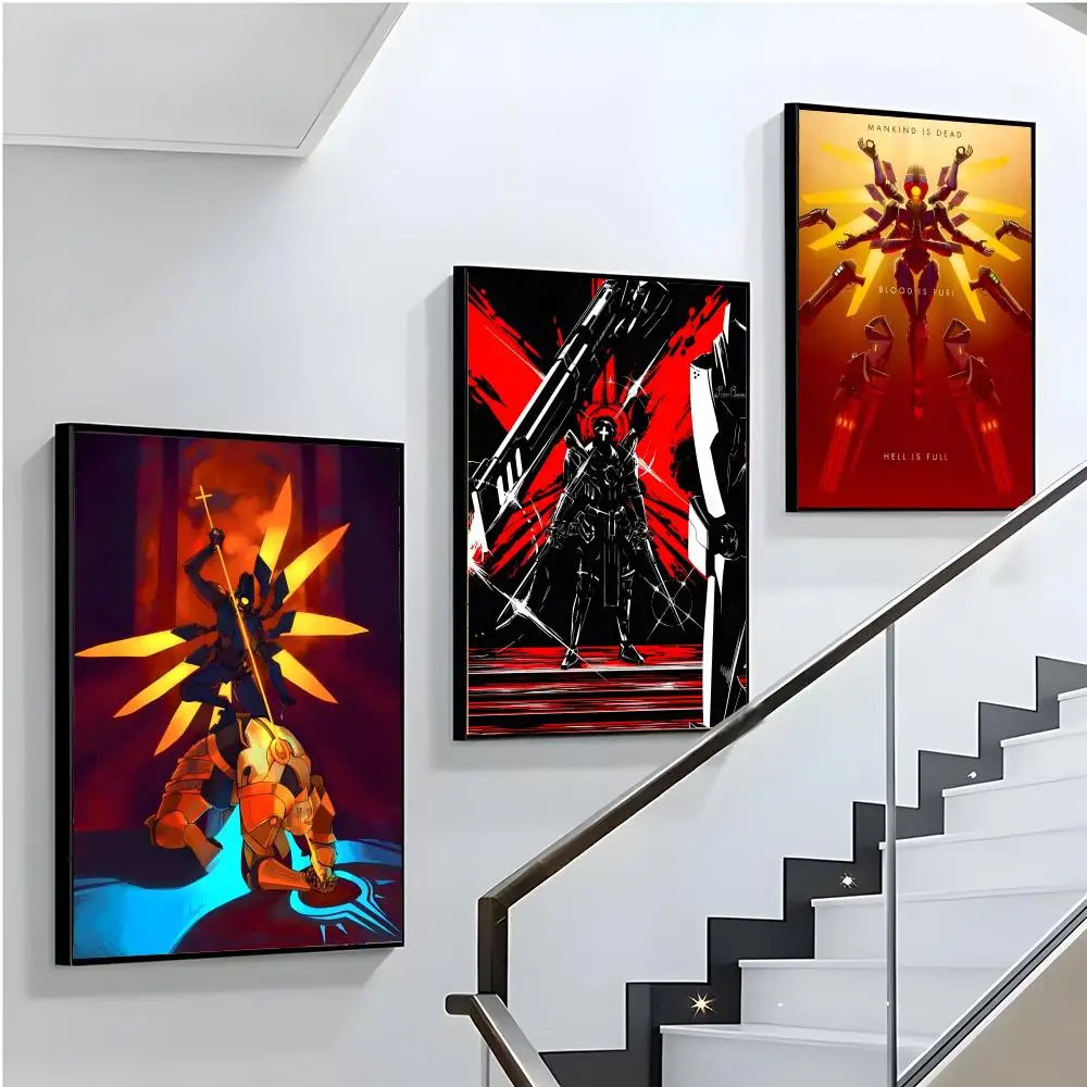 Стимулируйте игровой плакат U-ULTRAKILL, прочная картина, холст, настенный подвесной домашний DIY украшение, художественная роспись, эстетическая водонепроницаемая