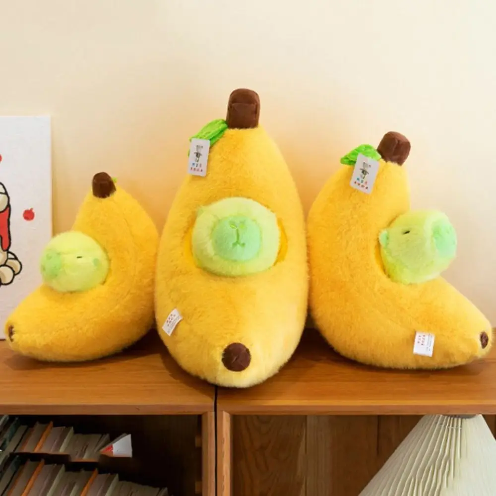 Simulation Banana Capybara Plush Doll Cute Doll Cloth Doll Banana Capibara Doll Cartoon 35cm Capibara Anime Fluffty Toy