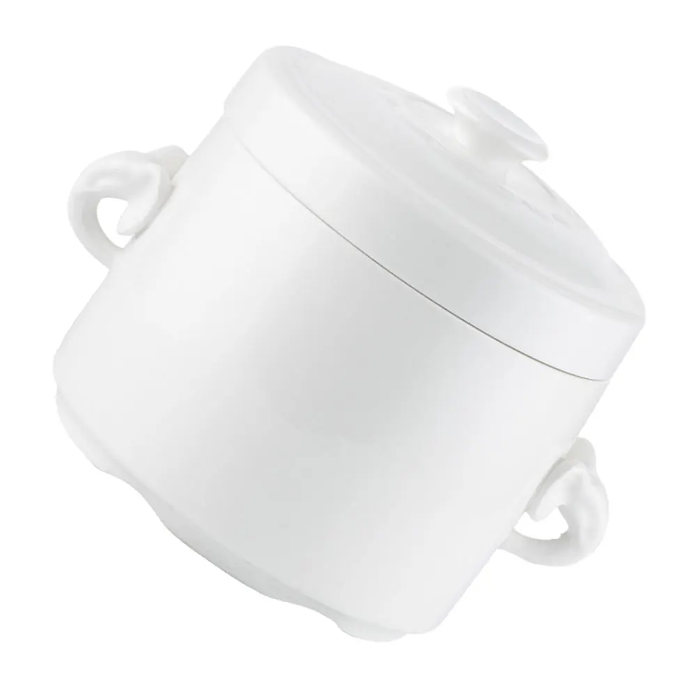 

1Pcs Ceramic Steamed Bowl Sturdy Heat-Resistant Stewing Pot Multi-Function White Soup Bowl for Kitchen Family Pudding Bird Nest