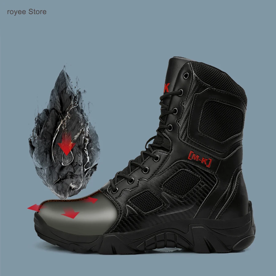 Hight Quality Hiking boots men boots men combat boots for men work & safety shoes Lightweight Black shoes берцыbotas size 46