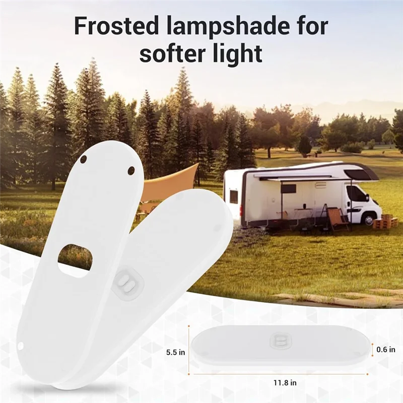 أضواء RV الداخلية 1200LM، 3 ألوان 12 فولت فولت مصباح ليد، السوبر مشرق 204 المصابيح قبة تركيب المصابيح لمقطورة سيارة RV