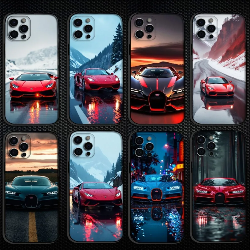 

Cool luxury cars on the road Phone Case For iPhone 16,15,14,13,12,11 Plus,Pro Max, Soft Silicone Black Cover