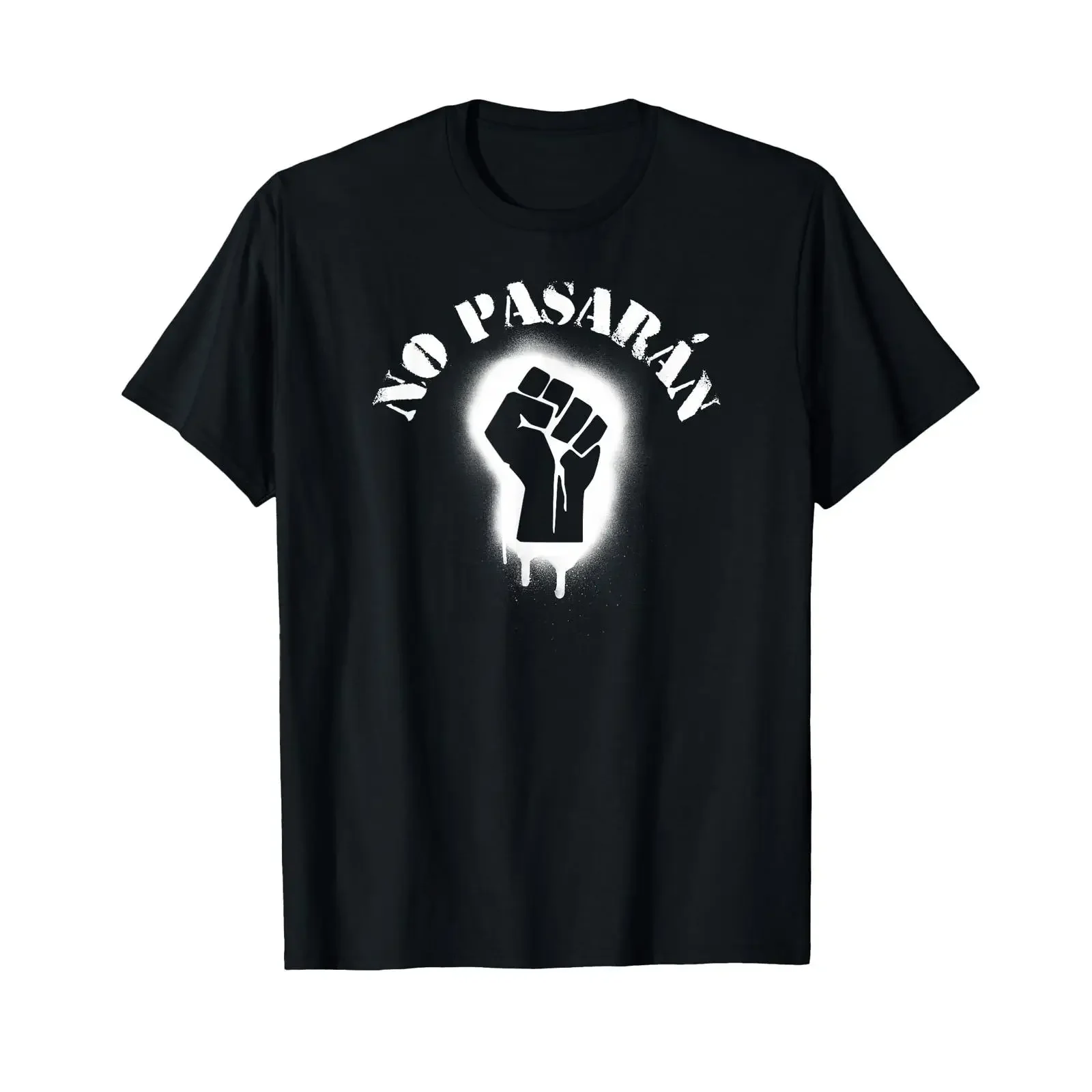No Pasaran T Shirt Spanish black vintage Washed Stretched streetwear Unisex Comfortable designer clothes Stylish Slightly
