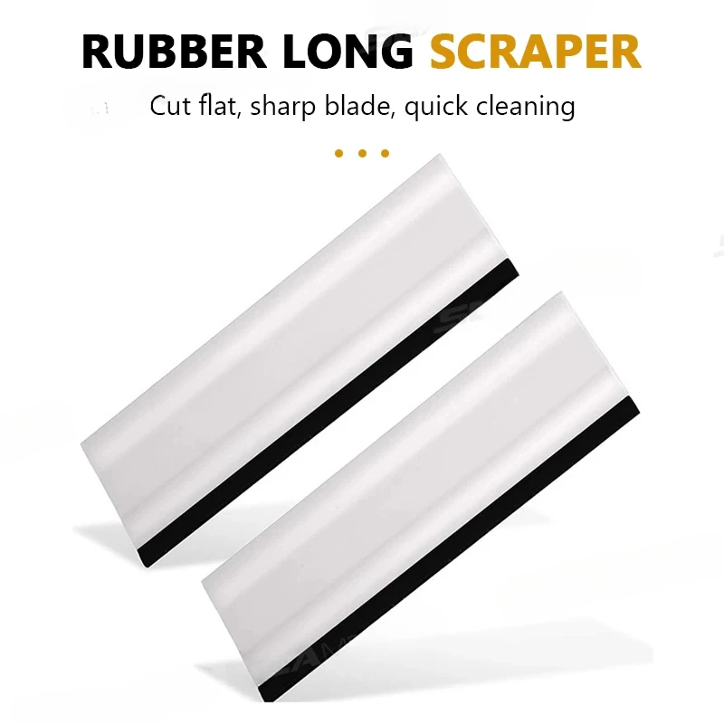 2pcs/set Rubber Handheld Squeegee Car Wrap Tools Non-Scratch Glass Cleaning Scraper Water Window Wiper Drying Blade Film Scraper