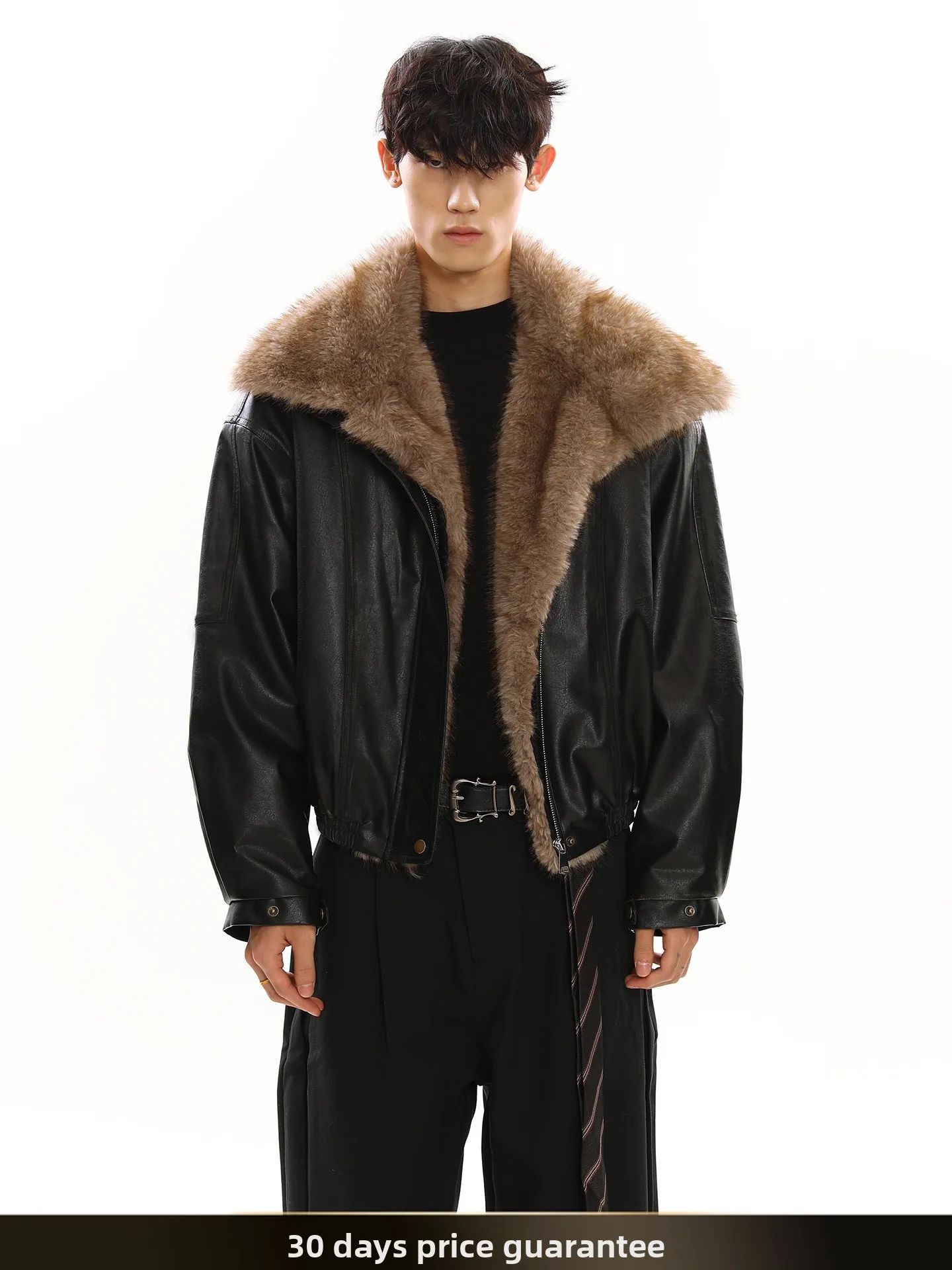 

Зимняя теплая куртка-пальто NTED в американском ретро-стиле с отстегивающимся большим меховым воротником из искусственной кожи и хлопка