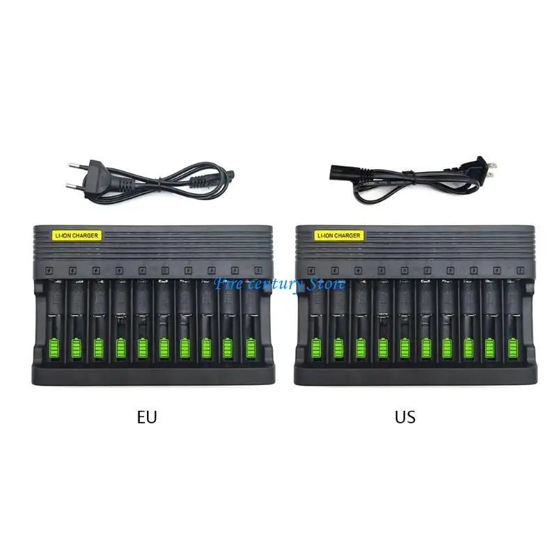 

J6PA 10 Slots 3.7/4.2V Battery EU US Plug Charging Adapter Accessories