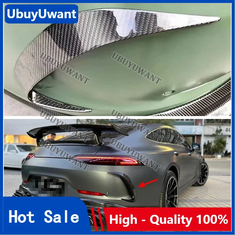 2 Pcs Carbon Rear Bar Air Knife Trim Trim Rear Spoiler Body Kit Auto Parts For Benz GT (4-Doors) GT43 GT50 53 (Not For 4 Matic+)