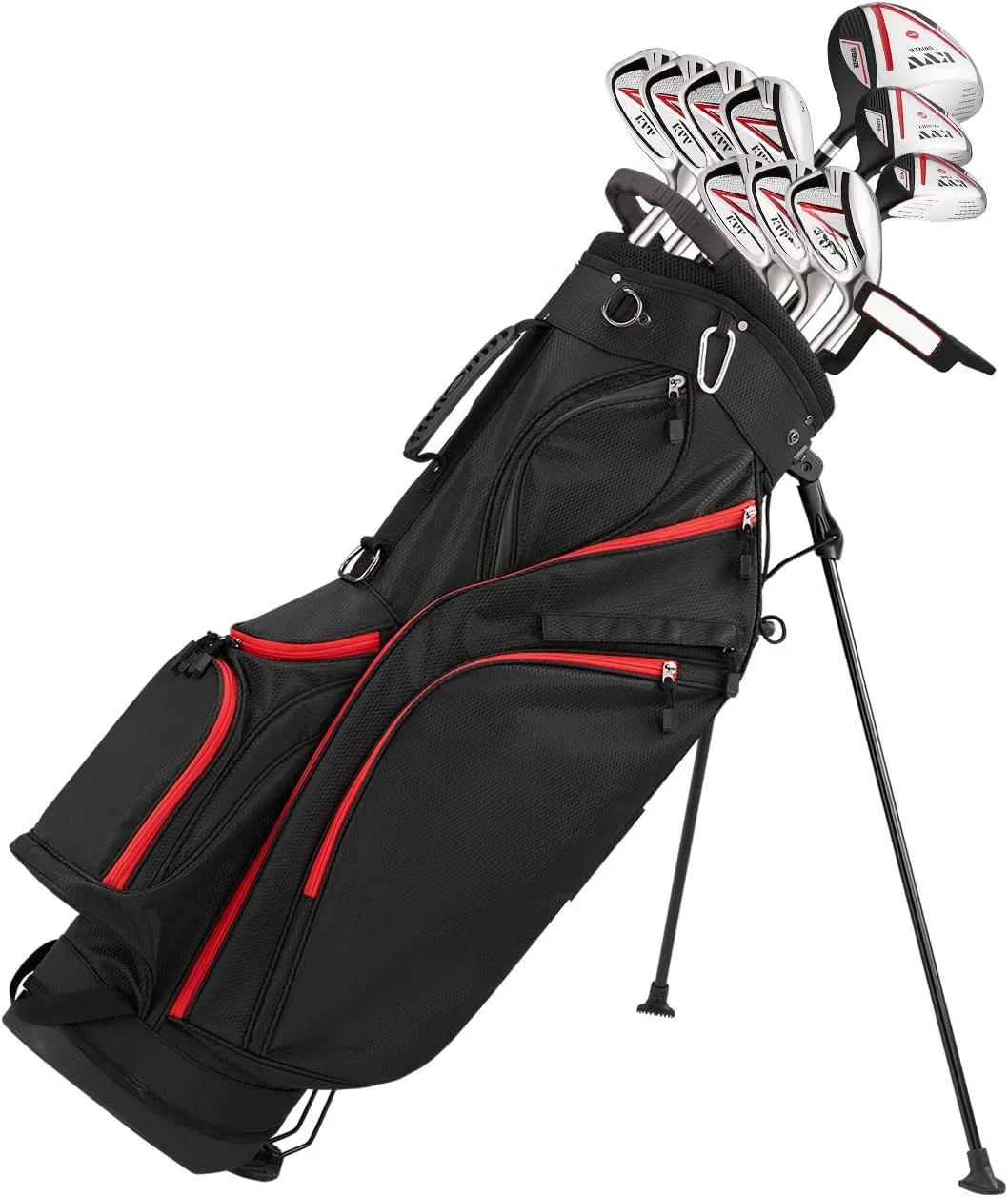 

Men’s Complete Golf Clubs Package Set Includes Driver, Fairway, Hybrid, 5#-P# Irons, Putter, Stand Bag