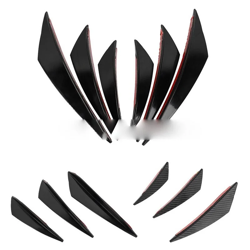 Car front bumper modified carbon fiber air knife 6-piece set of spoiler wind flow size surrounded front shovel air knife univ...