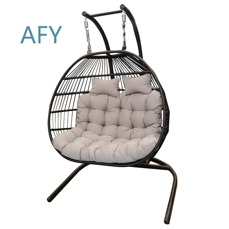 Outdoor Leisure Double Swing for Hammock Stand Porch Patio Garden Backyard Use Heavy Duty Weather Resistant Hanging Seat Set