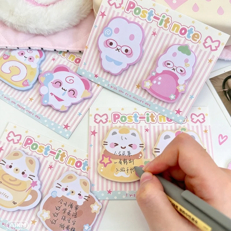 40pcs/lot Kawaii Cat Rabbit Memo Pad Sticky Notes Cute N Times Stationery Label Notepad Bookmark Post School Supplies