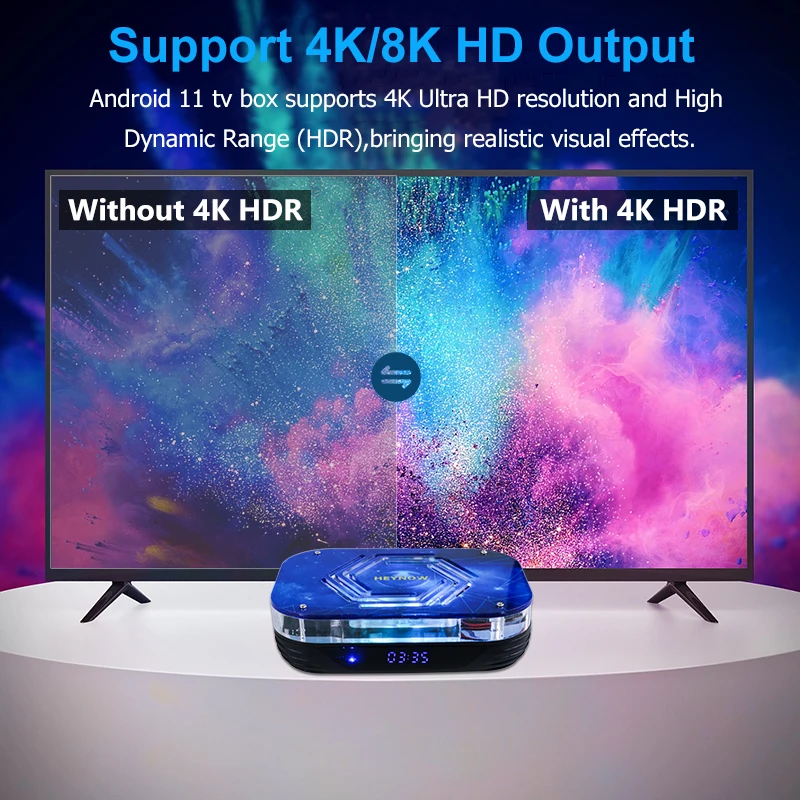 Android 11 Smart TV Box Amlogic S905X4 4K/8K HD Built-in Cooling Fan Media Player Set Top Box 2.4G/5G WiFi BT4.0 4G RAM 32G ROM