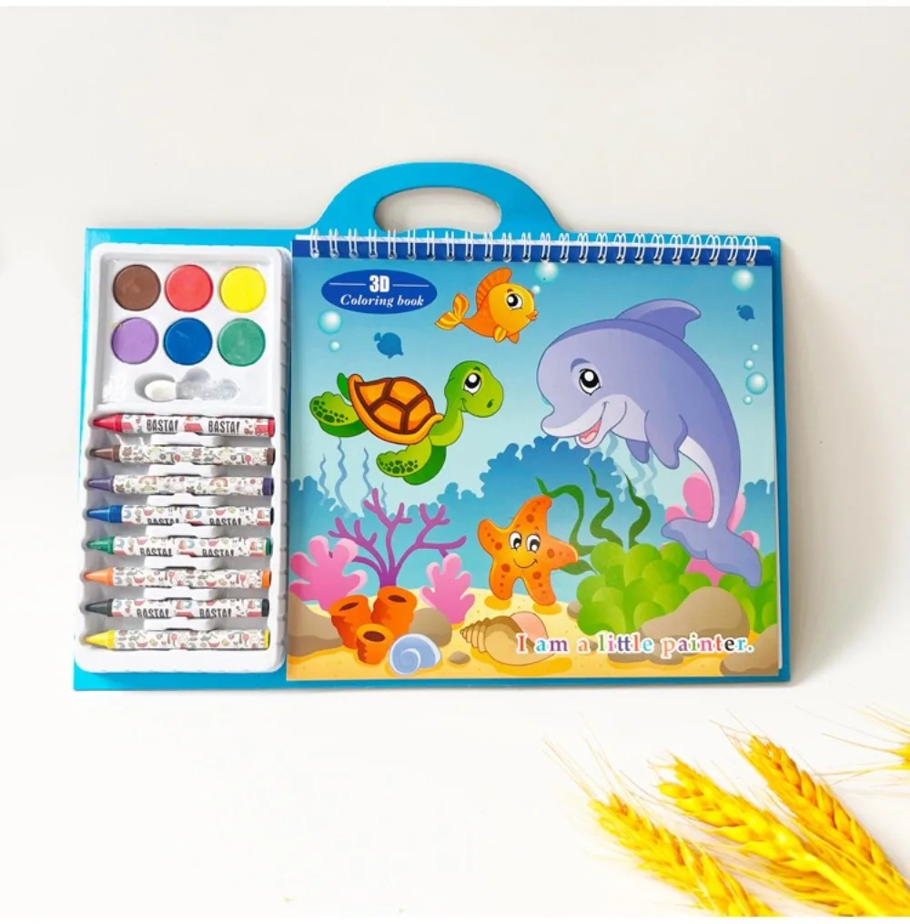 Kinder Frühe Bildung Malbuch Set Mit Stift Wasser Zeichnung Montessori Spielzeug kpop Tragbare Bild Buch Magie Zeichnung Buch