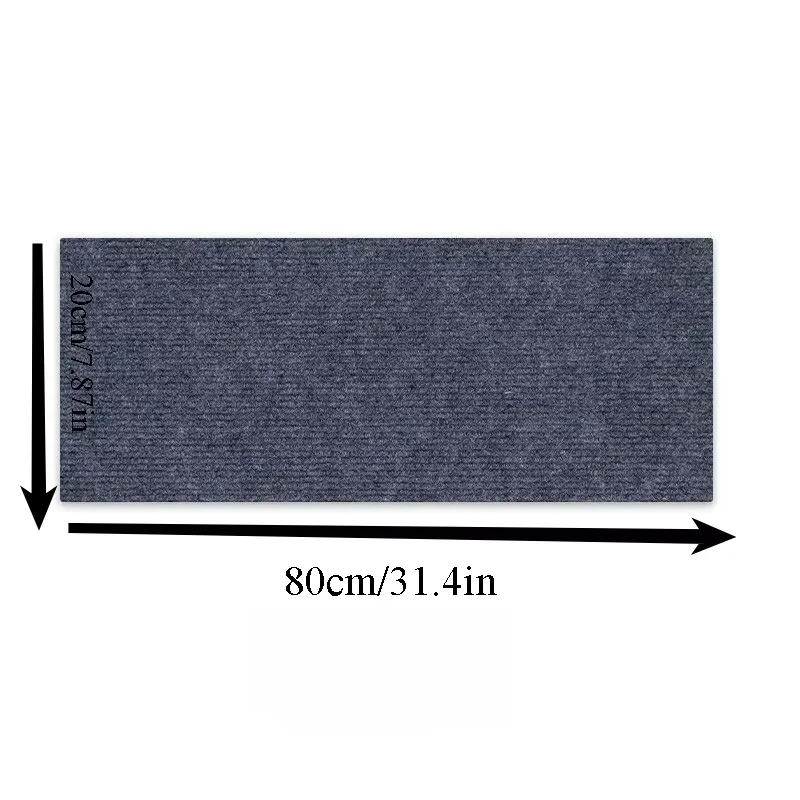 1PC 20x80cm Stair Mats Carpet Strips Treads Non Slip Washable Rug Outdoor Polyester (Polyester) For Wooden Steps Pads Stairs Tap