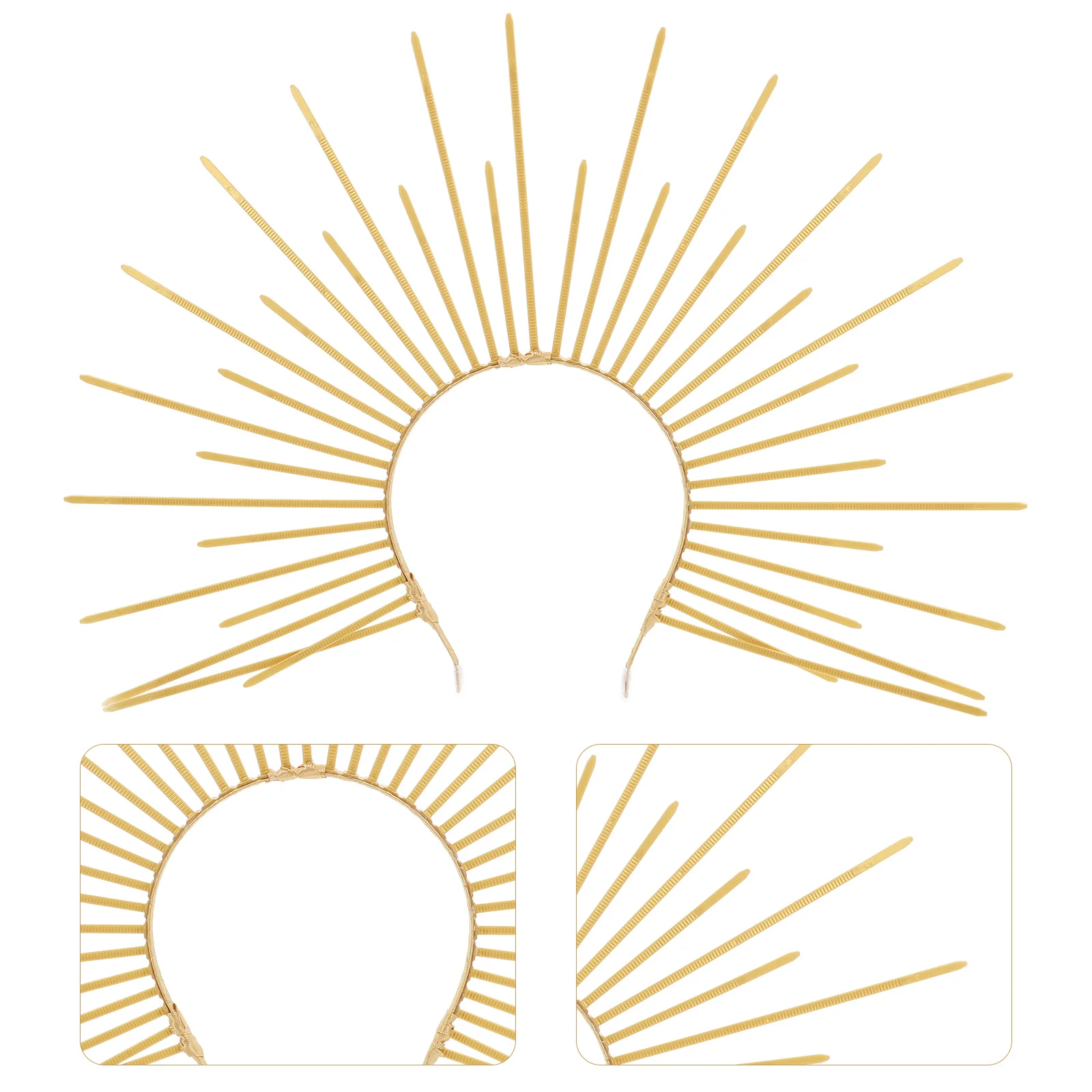 

Sunburst Spike Crown Headpiece Goddess Sun Headband for Halloween Cosplay Costume Festival Party Rave Wear Women Bridal Wedding