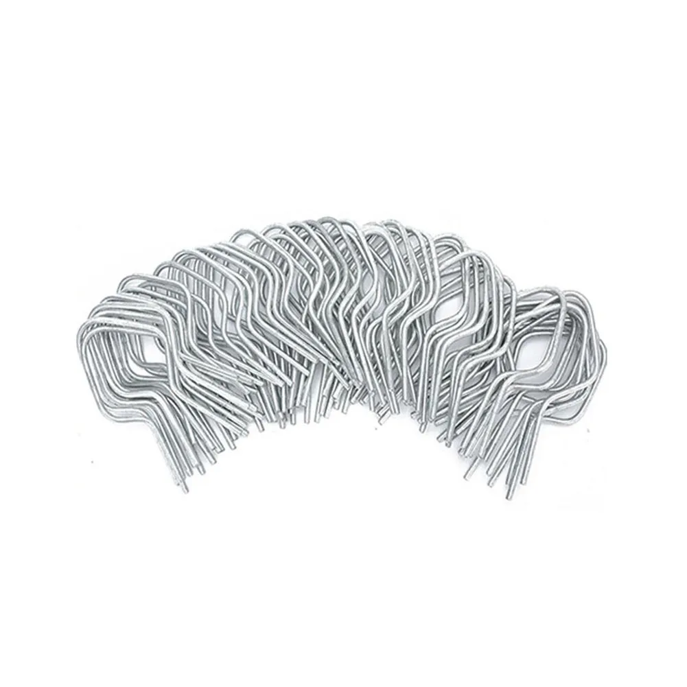Silver Metal T-Pillar Wire Tie Clamp 100Pcs Steel Fence Fastening Strap For Garden Yard Farm Animal Poultry Fencing Tools Parts