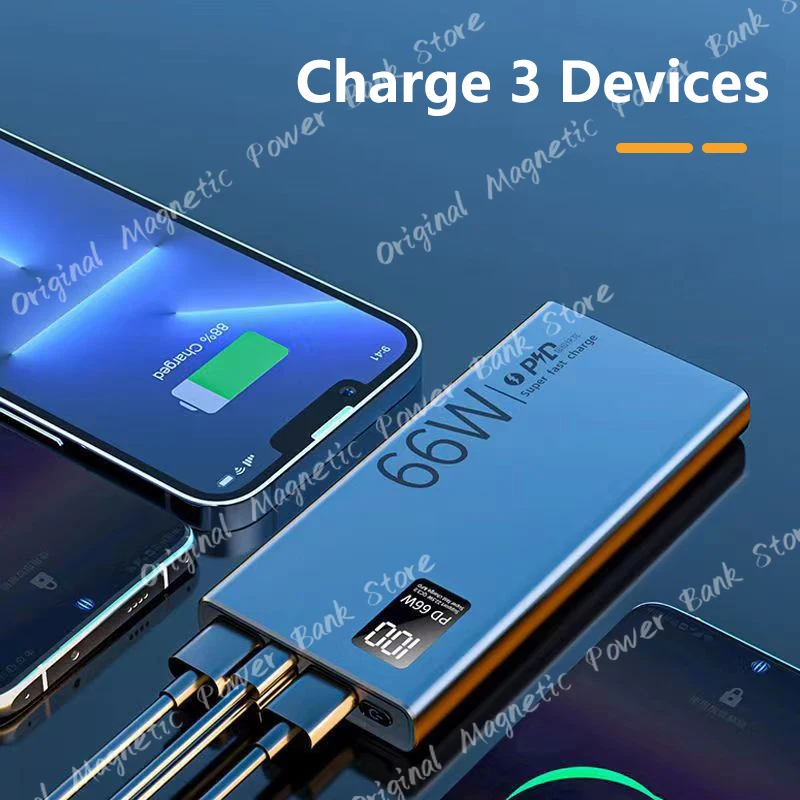 Original Brand 66W 30000mAh Fast Charger Power Bank Portable Battery Charger USB Two-way Fast Charging for iPhone Xiaomi Samsung