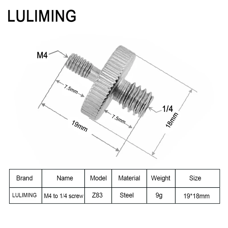 Male 1/4 3/8 Inch to Male M4 1/4 3/8 Camera Conversion Screw Tripod Ballhead Mount Adapter for Photography Flash Holder