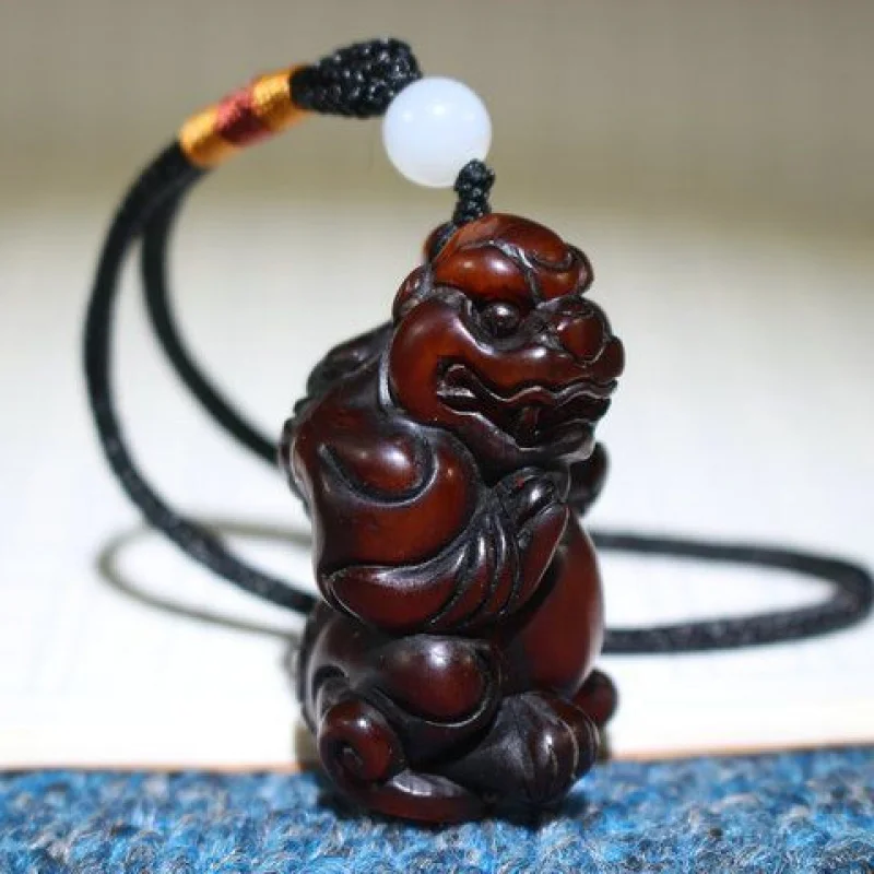 Antique Yak Ornament Horn Pixiu Pendant Handheld Piece Cultural Plaything Accessory