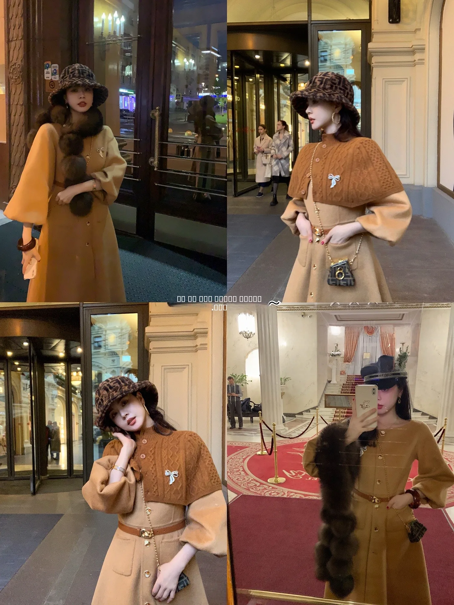 

Double-Faced Woolen Coat Hebe Skirt Sle Waist-Cinching Cuff 00% Wool Long Sve round Ne Single-Button Closure Winter O...