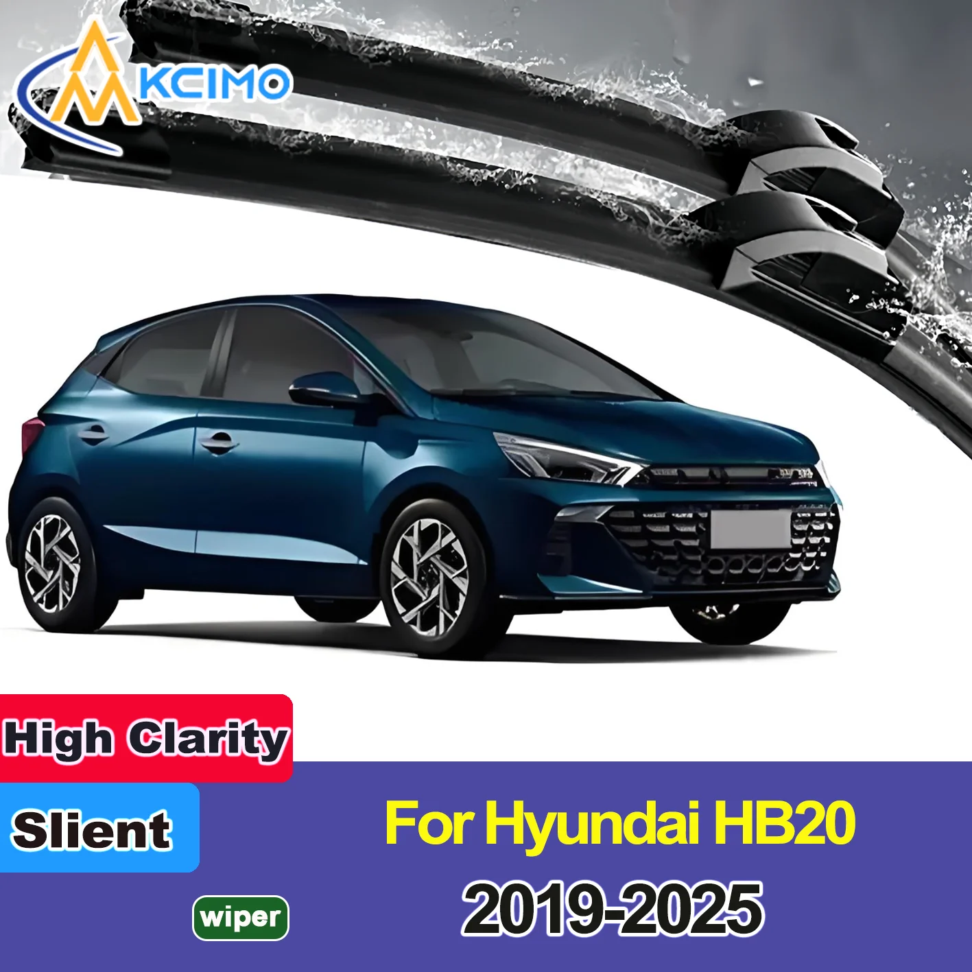 

KCIMO 2PCS New Wiper Blades for Hyundai HB20 BR2 2019-2025 Hyundai Getz HB20[8][9] Hyundai Accent HB20S[9] Hyundai Graviti HB20X