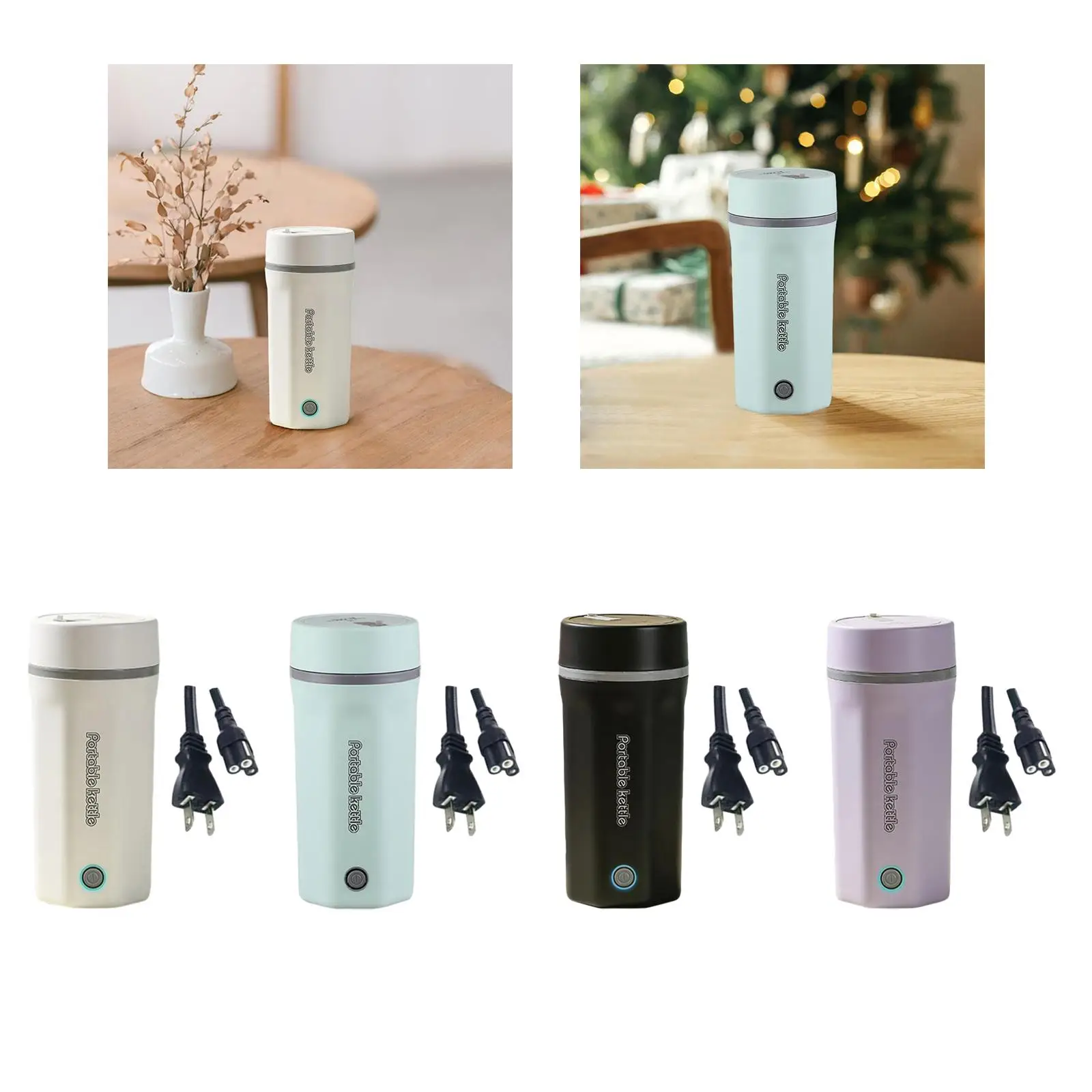 غلاية شاي كهربائية محمولة من الفولاذ المقاوم للصدأ ، غلاية ماء ساخن ، زجاجة ماء مكتب للتخييم ، السفر ، السفر ، حفلات الفنادق