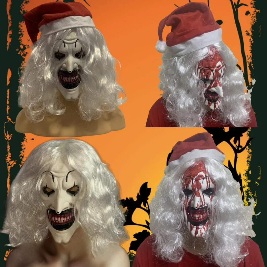 

Adult Horror Clown Art Clown Mask Halloween Party Role Play Horror Killer Props Adult Full Face Latex Accessories with Hat