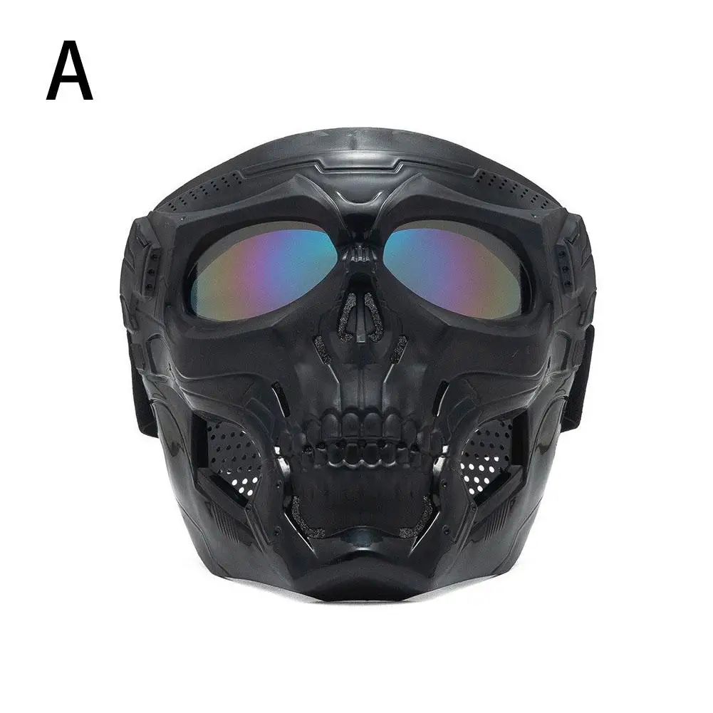 Kreative Schädel Motorrad Reit Maske Retro Harley Maske Winddicht Staubdicht Gesichtsmaske Outdoor Brille Einstellbare Gummiband