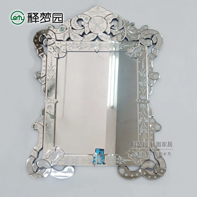 Carved mirror decorative mirror porch  bathroom  cosmetic