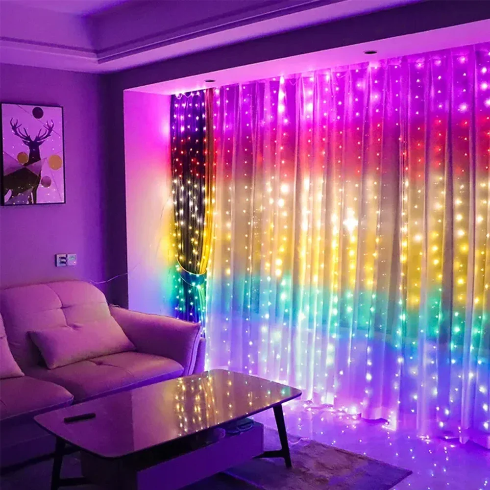 New arrival Intelligent Bluetooth RGB Phantom Curtain Light Decorative Light String DIY Festival Atmosphere Light