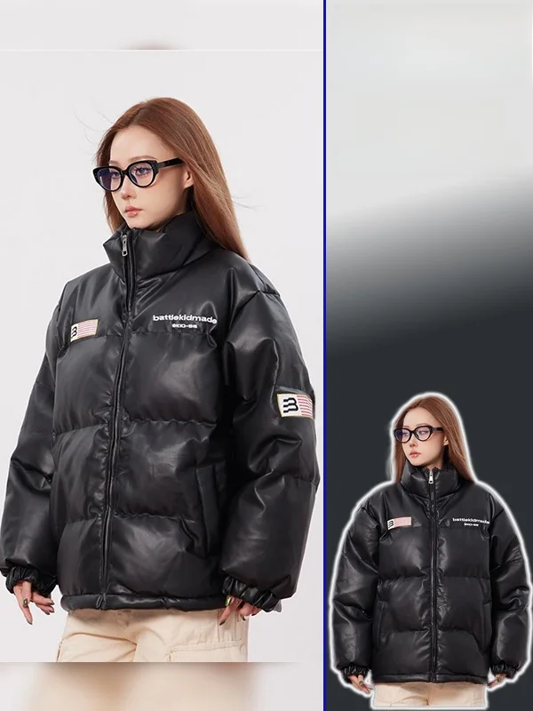 

plus Size Slimming Thiened Stand Collar Women's Coat Winter New Sle Korean Lazy Sle Versatile Warm Cotton Jaet