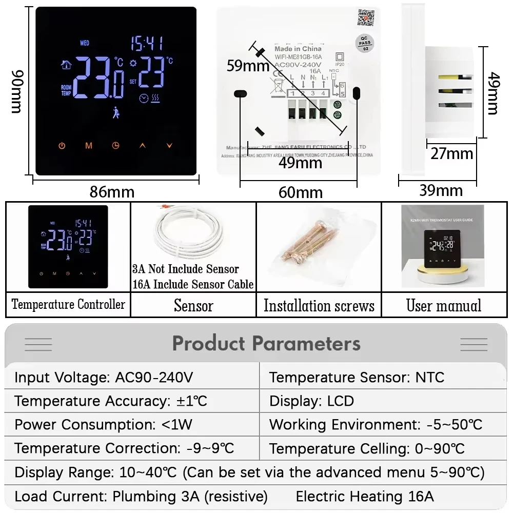 Tuya Smart Home WiFi Heating Thermostat Floor Heating TRV Water Gas Boiler Temperature Thermoregulator for Google Home Alexa