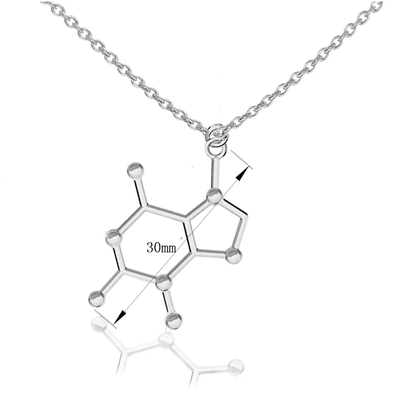 Chocolate Necklace Science Jewelry Chemistry Molecule Pendants  Fashion Ladies Women With 50 Cm Link Chain Valentines Gifts