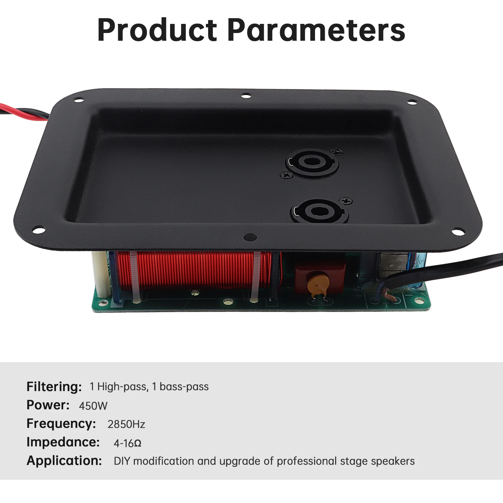 450W Treble  Bass 2 Way Speaker Frequency Divider Board Amp Crossover for Stage Speakers with XLR Input, PTC Protection