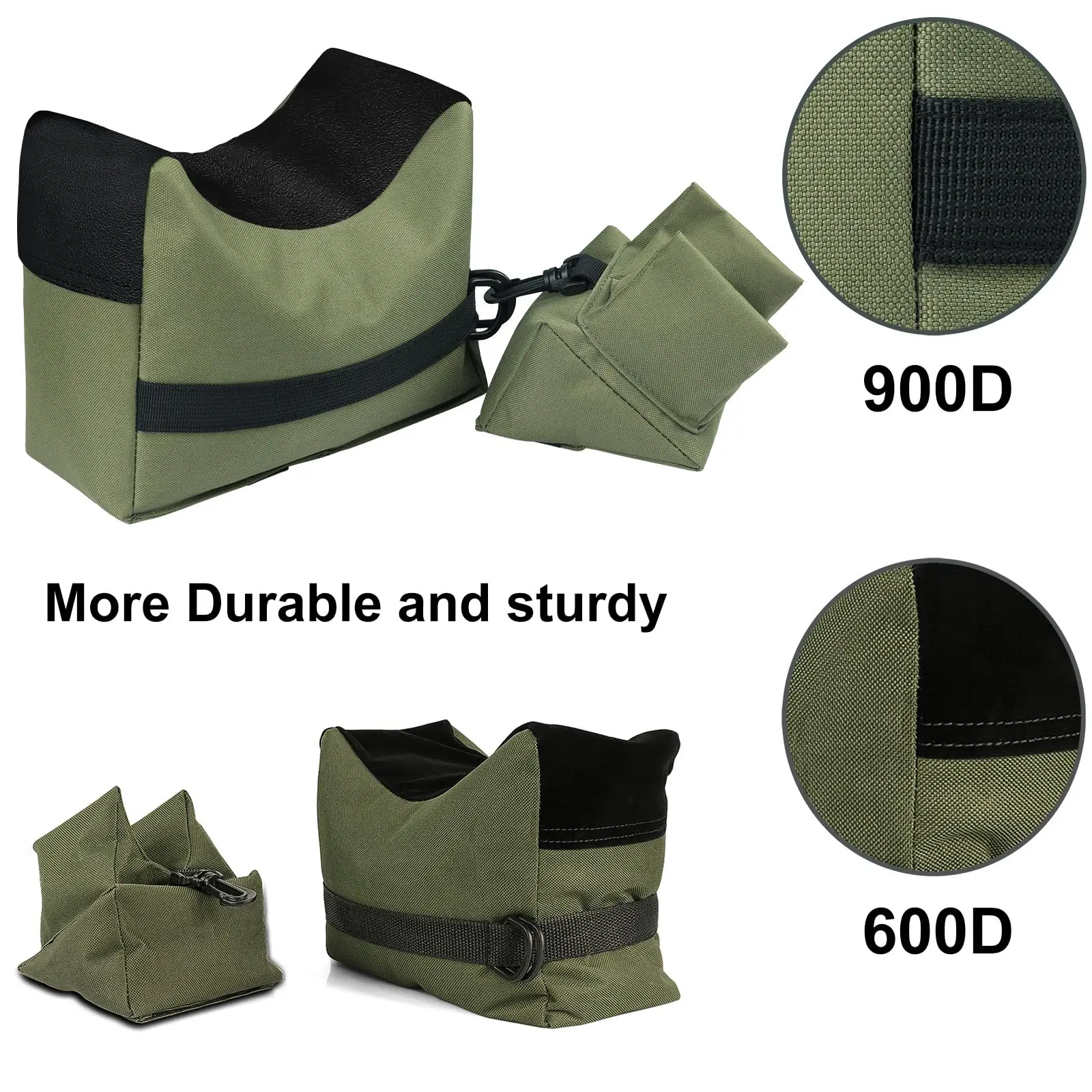 أكياس راحة الرماية التكتيكية في الهواء الطلق غير مملوءة الجبهة الخلفية الراحة الرمل حزمة دعم التصوير الفوتوغرافي لصيد بندقية CS Airsoft