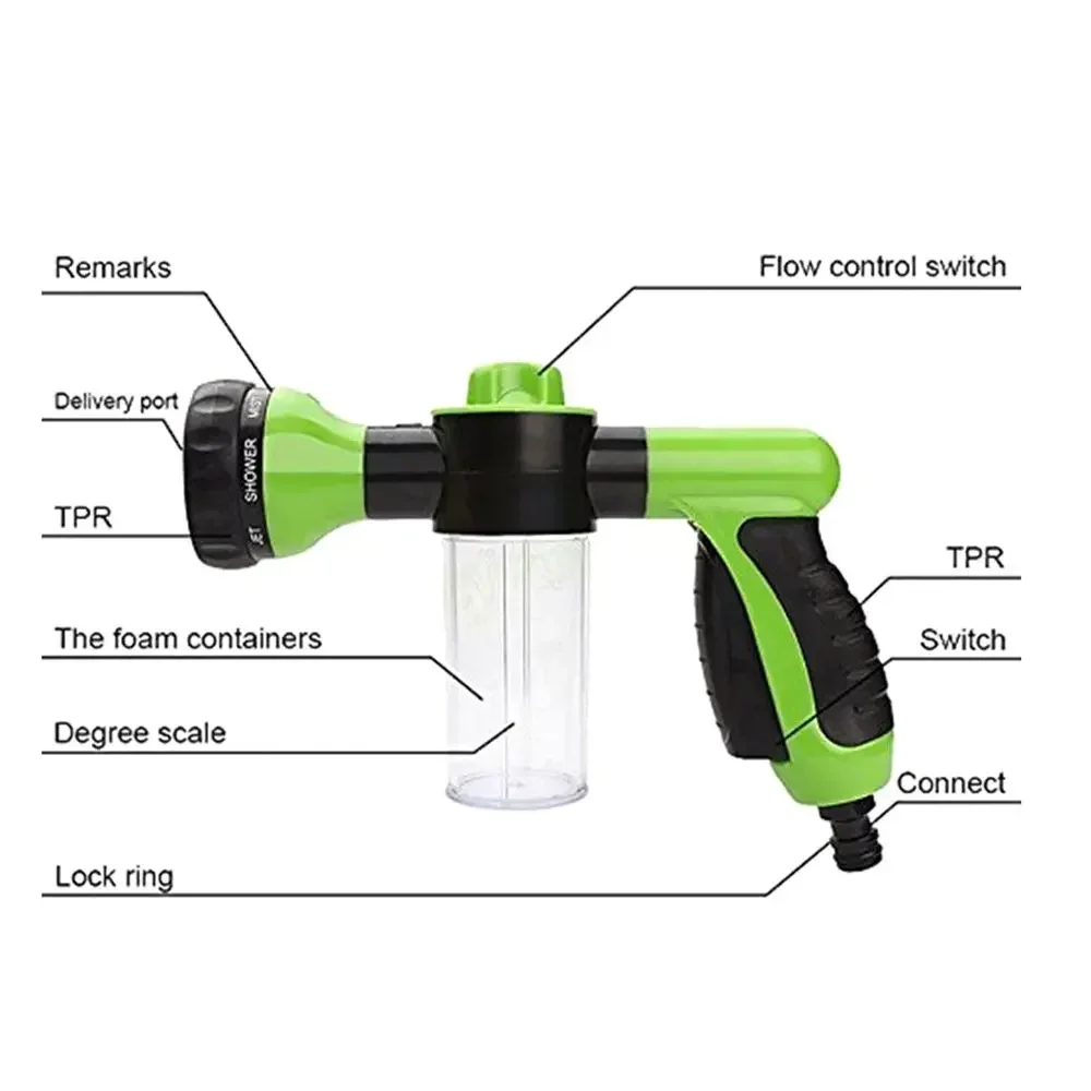 8 Patroon Multifunctionele Huishouden Tuin Sprinkler Tool Geschikt Voor Schuim Auto Wassen Pistool