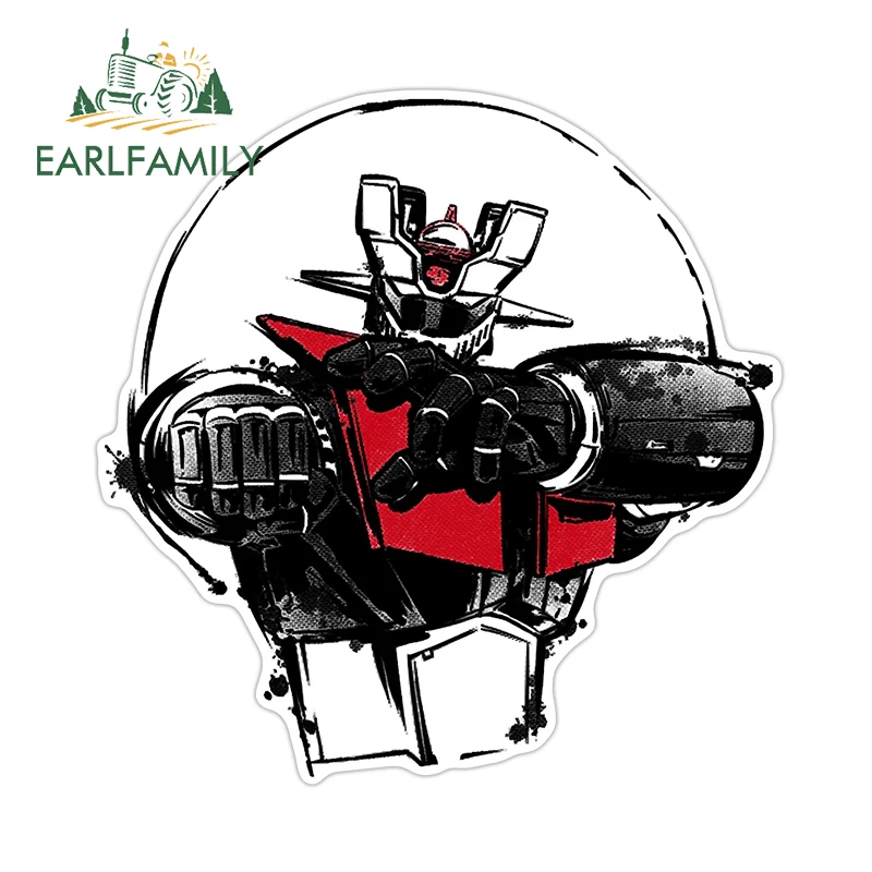 EARLFAMILY Mazinger Z Robot Ink Car Stickers Mecha JDM Game Creative Decal Personality Auto Car Accessories Sunscreen Decor