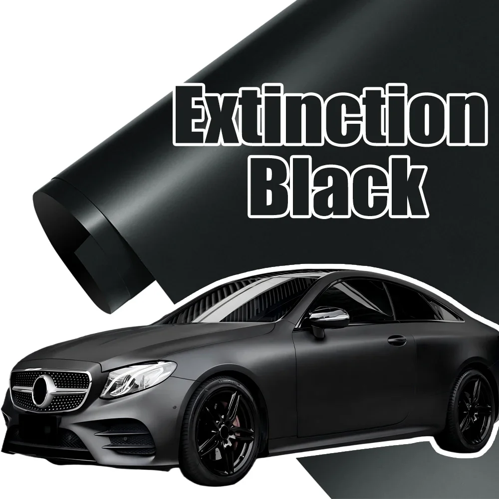 

PET Extinction Black Matte Wrapping Vinyl Wrap Sticker for Car DIY Decals Auto Decor Stickers Car Film Cover Wrapping Foil Parts